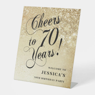 Eleganter 70. Geburtstag in Gold Sockelschild