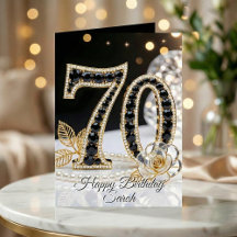Eleganter 70. Geburtstag in Schwarz mit Onyx und P