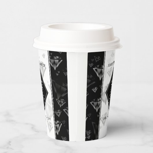 Eleganter 75. Diamond Wedding Anniversary Paper Cu Pappbecher (Rechts)