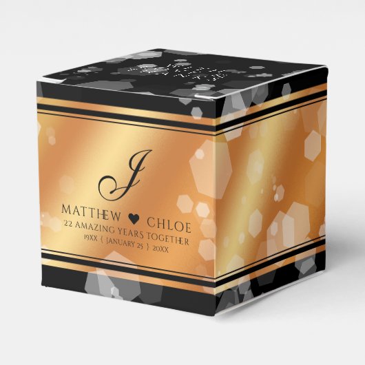 Eleganter 7. 22. 49. kupferner Hochzeitstag Geschenkschachtel (Vorderseite)