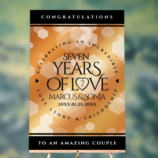 Eleganter 7. Geburtstag der Kupferhochzeit Acrylschild (Neutral)