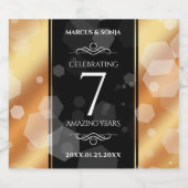 Eleganter 7. Geburtstag der Kupferhochzeit Alkoholflaschenetikett (Einzelnes Label)