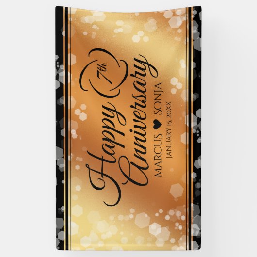 Eleganter 7. Geburtstag der Kupferhochzeit Banner (Vertikal)