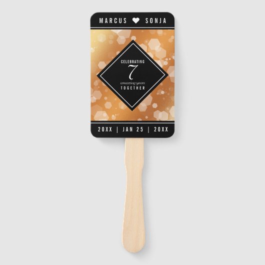 Eleganter 7. Geburtstag der Kupferhochzeit Fächer (Vorderseite)