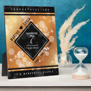 Eleganter 7. Geburtstag der Kupferhochzeit Fotoplatte