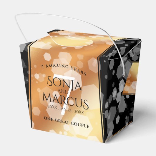 Eleganter 7. Geburtstag der Kupferhochzeit Geschenkschachtel (Rückseite)