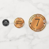 Eleganter 7. Geburtstag der Kupferhochzeit Konfetti (Vorderseiten)