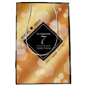 Eleganter 7. Geburtstag der Kupferhochzeit Mittlere Geschenktüte (Vorderseite)