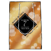 Eleganter 7. Geburtstag der Kupferhochzeit Mittlere Geschenktüte (Rückseite)