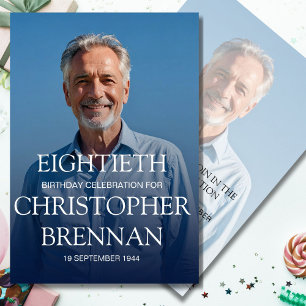 Eleganter 80. Geburtstag für Men Foto Celebration Einladung