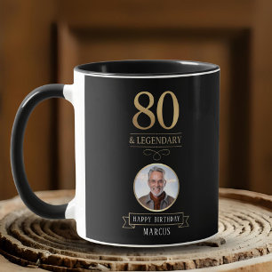 Eleganter 80. Geburtstag Navy & Gold Legendär Tasse