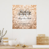 Eleganter 80. Geburtstag Party Glitzer Lights Copp Poster (Küche)