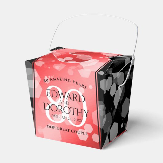 Eleganter 80. Ruby Wedding Jubiläum Geschenkschachtel (Vorderseite)