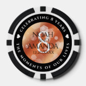 Eleganter 8. Bronze-Poker zum Hochzeitstag Pokerchips (Vorderseite)