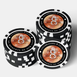 Eleganter 8. Bronze-Poker zum Hochzeitstag Pokerchips