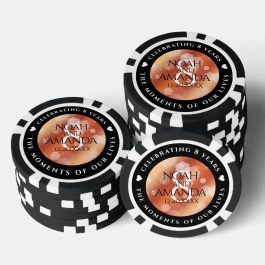 Eleganter 8. Bronze-Poker zum Hochzeitstag Pokerchips (Stapel)