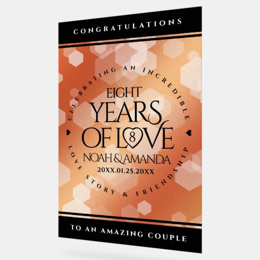 Eleganter 8. Geburtstag der Bronze Acrylschild (Winkel)