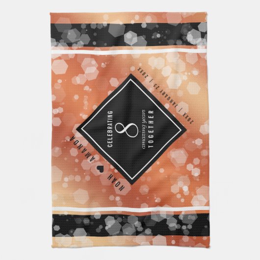 Eleganter 8. Geburtstag der Bronze Geschirrtuch (Vertikal)