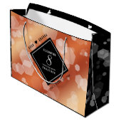 Eleganter 8. Geburtstag der Bronze Große Geschenktüte (Rückseite Schrägansicht)