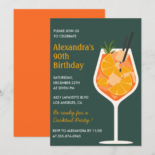 Eleganter 90. Geburtstag Einladungen Cocktail Mode