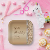 Eleganter 90. Geburtstag Pappteller (Party)
