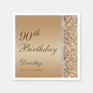 Eleganter 90. Geburtstag Serviette