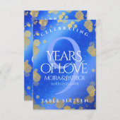 Eleganter 9. Lapis Lazuli Hochzeitstag Dankeskarte (Vorne/Hinten)