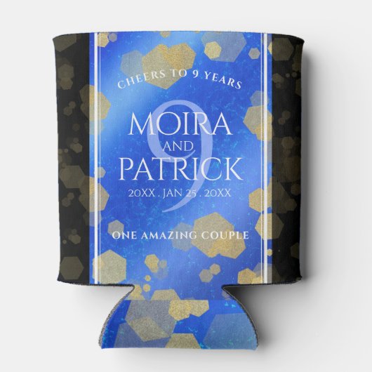 Eleganter 9. Lapis Lazuli Hochzeitstag Dosenkühler (Rückseite)