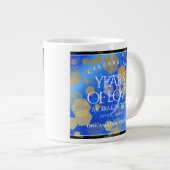 Eleganter 9. Lapis Lazuli Hochzeitstag Jumbo-Tasse (Vorderseite Rechts)