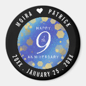 Eleganter 9. Lapis Lazuli Hochzeitstag Magnet (Vorne)