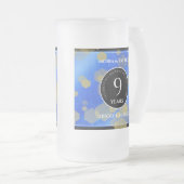 Eleganter 9. Lapis Lazuli Hochzeitstag Mattglas Bierglas (VorderseiteRechts)