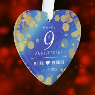 Eleganter 9. Lapis Lazuli Hochzeitstag Ornament