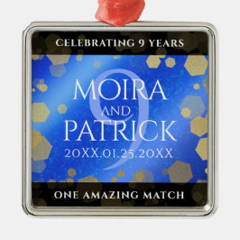 Eleganter 9. Lapis Lazuli Hochzeitstag Ornament Aus Metall