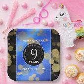 Eleganter 9. Lapis Lazuli Hochzeitstag Pappteller (Party)