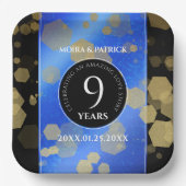 Eleganter 9. Lapis Lazuli Hochzeitstag Pappteller (Vorderseite)