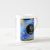 Eleganter 9. Lapis Lazuli Hochzeitstag Porzellantasse (Vorderseite Rechts)