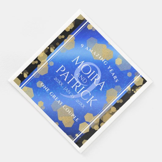 Eleganter 9. Lapis Lazuli Hochzeitstag Serviette (Ecke)