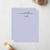 Eleganter "A Note From" Simple Lavender Mitteilungskarte (Vorderseite/Rückseite Beispiel)