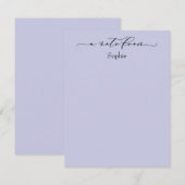 Eleganter "A Note From" Simple Lavender Mitteilungskarte (Vorne/Hinten)