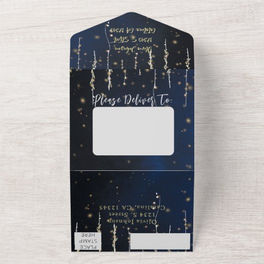 Eleganter Abend All-in-One Hochzeitseinladungen All In One Einladung (Außenbereich)