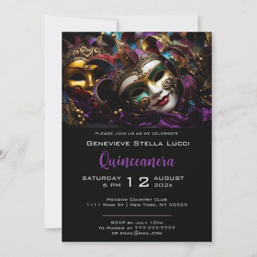 Eleganter Abend Geburtstagsparty Einladung (Vorderseite)