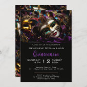 Eleganter Abend Geburtstagsparty Einladung (Vorne/Hinten)