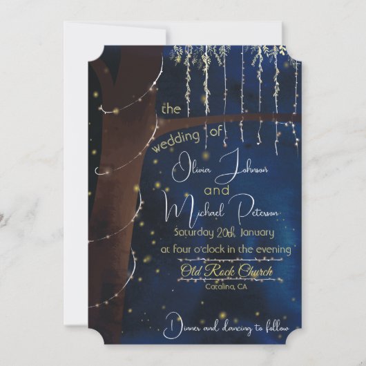 Eleganter Abend Hochzeit Einladungen (Vorderseite)