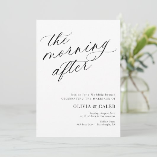 Eleganter Abend nach Hochzeit Brunch Einladung (Stehend Vorderseite)