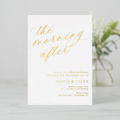 Eleganter Abend nach Hochzeit Brunch Folieneinladung (Stehend vorne)