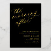 Eleganter Abend nach Hochzeit Brunch Folieneinladung (Vorderseite)