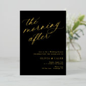 Eleganter Abend nach Hochzeit Brunch Folieneinladung (Stehend vorne)