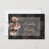 Eleganter Abend Rose Gold Wedding RSVP (Vorderseite)