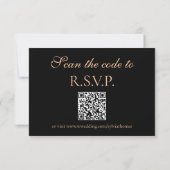 Eleganter Abend Rose Gold Wedding RSVP (Rückseite)