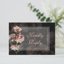 Eleganter Abend Rose Gold Wedding RSVP